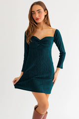 Off Shoulder Sweetheart Neckline Mini Dress