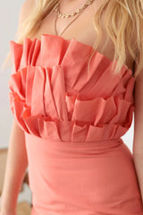 Strapless Smocked Bust Tube Mini Dress