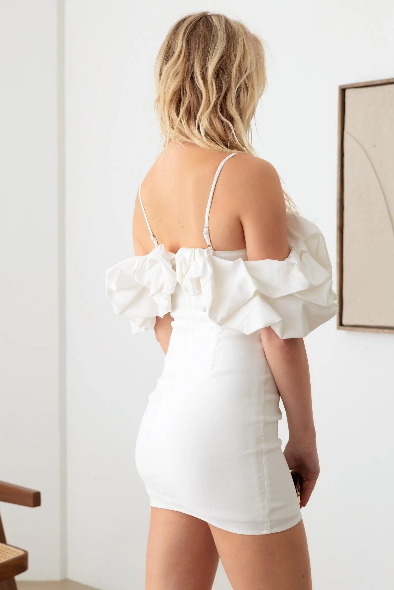 Off Shoulder Tube Ruffle Mini Dress